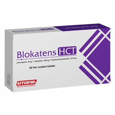 BLOKATENS HCT 5 / 160 / 12.5 MG ( AMLODIPINE / VALSARTAN / HYDROCHLOROTHIAZIDE ) 28 FILM-COATED TABLETS